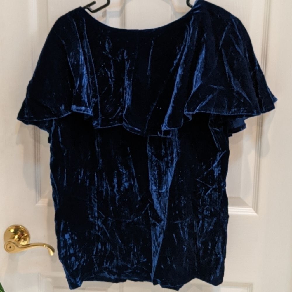 M Designs by Martin McCrea Blue Velvet Top Size M - Picture 10 of 10